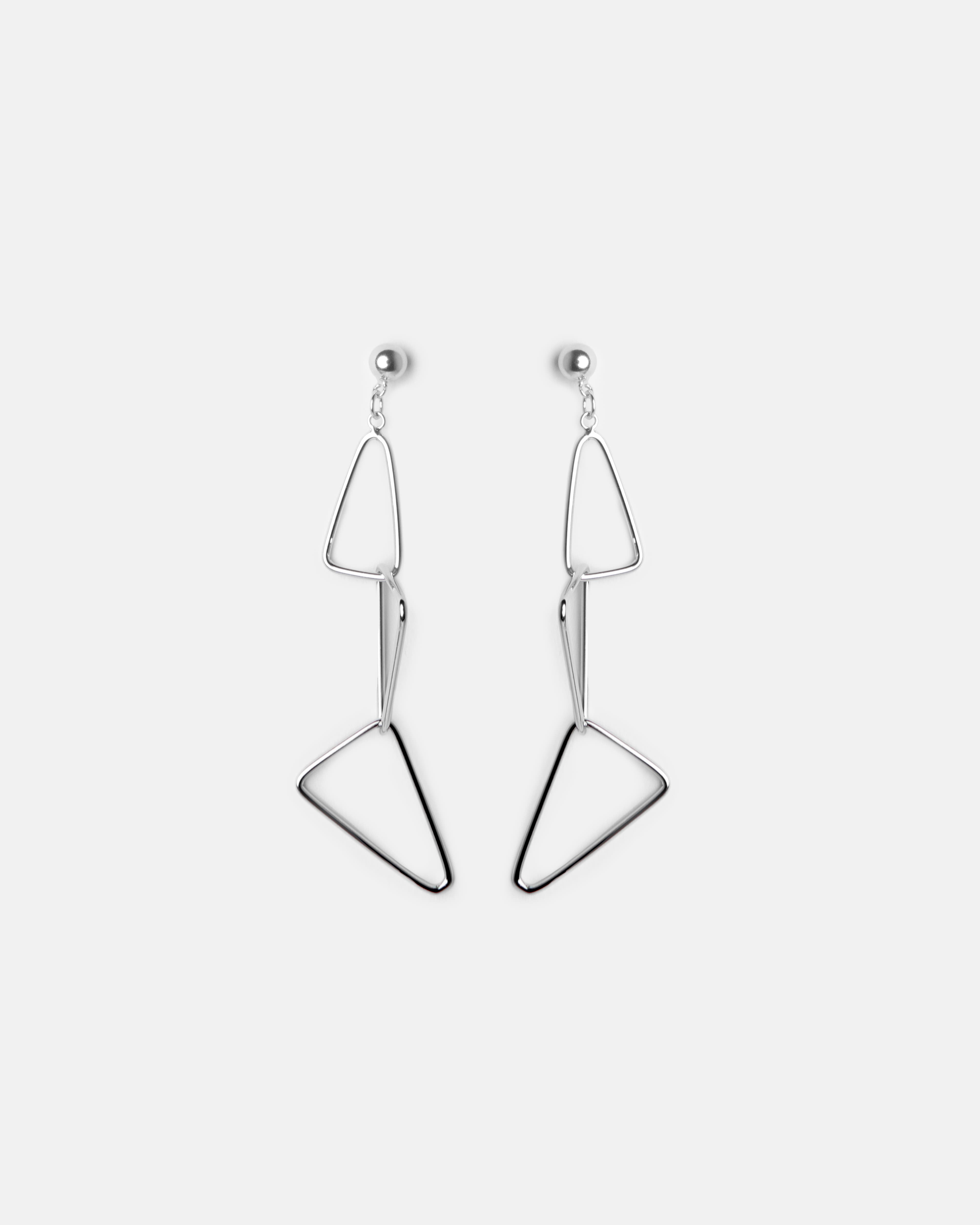 555Jewelry Orecchini A Cerchio Triangolo Geometrici – Acciaio Inox 316L – Grandi 4,1 Cm – Regalo In Scatola