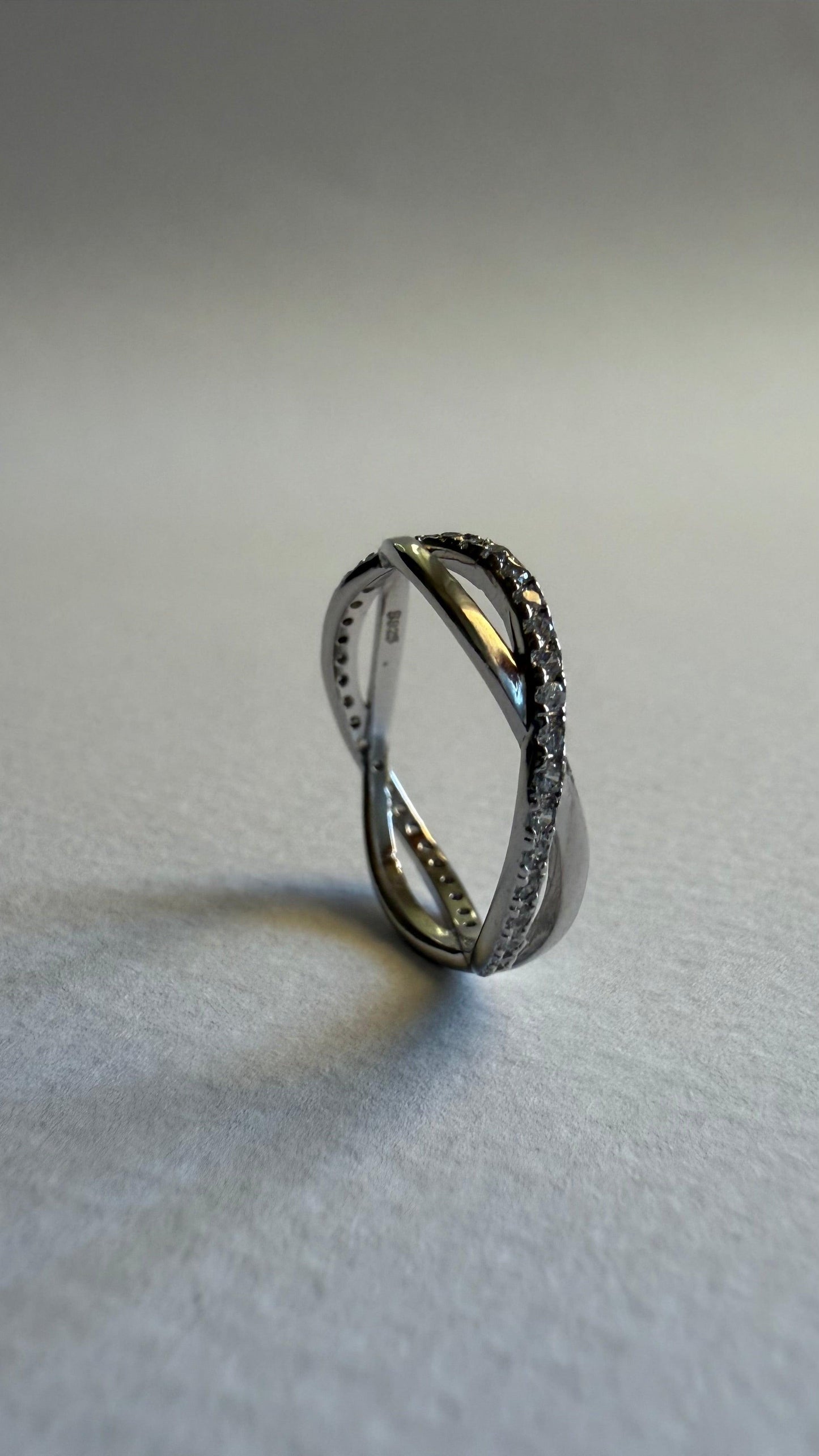 Anello Argento Zirconia rodiato - ÉCLAT GIOIELLI