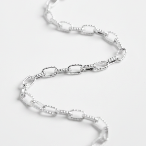 Bracciale Catena Argento 925 Maglia Allungata Brillante