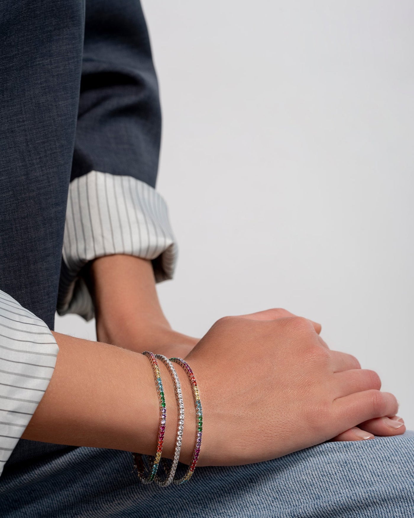 Bracciale tennis arcobaleno luce 3mm - ÉCLAT GIOIELLI