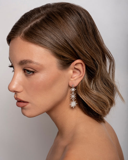 Orecchini Stella in Argento 925 con Zirconi - ÉCLAT GIOIELLI