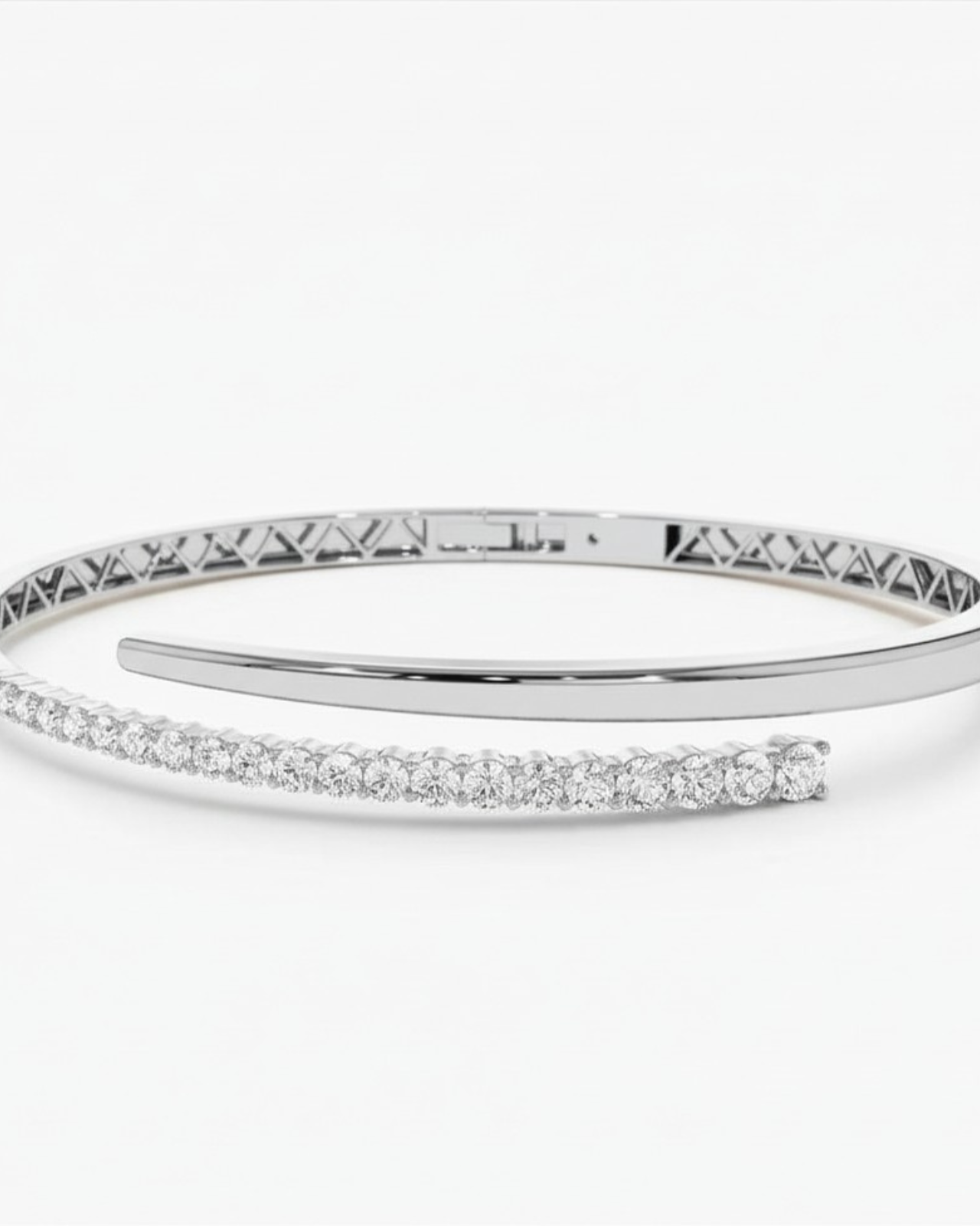 Bracciale Tennis Bangle in Argento 925 Placcato Oro e Zirconi - Eclat Gioielli