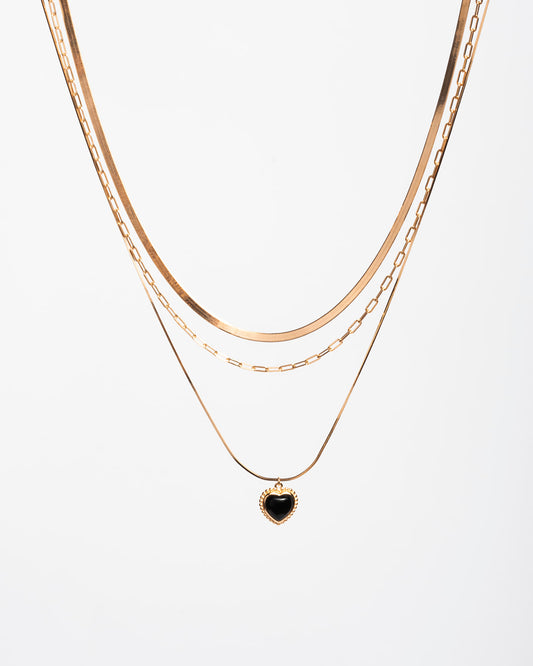 Collana Cuore Nero Agata - ÉCLAT GIOIELLI