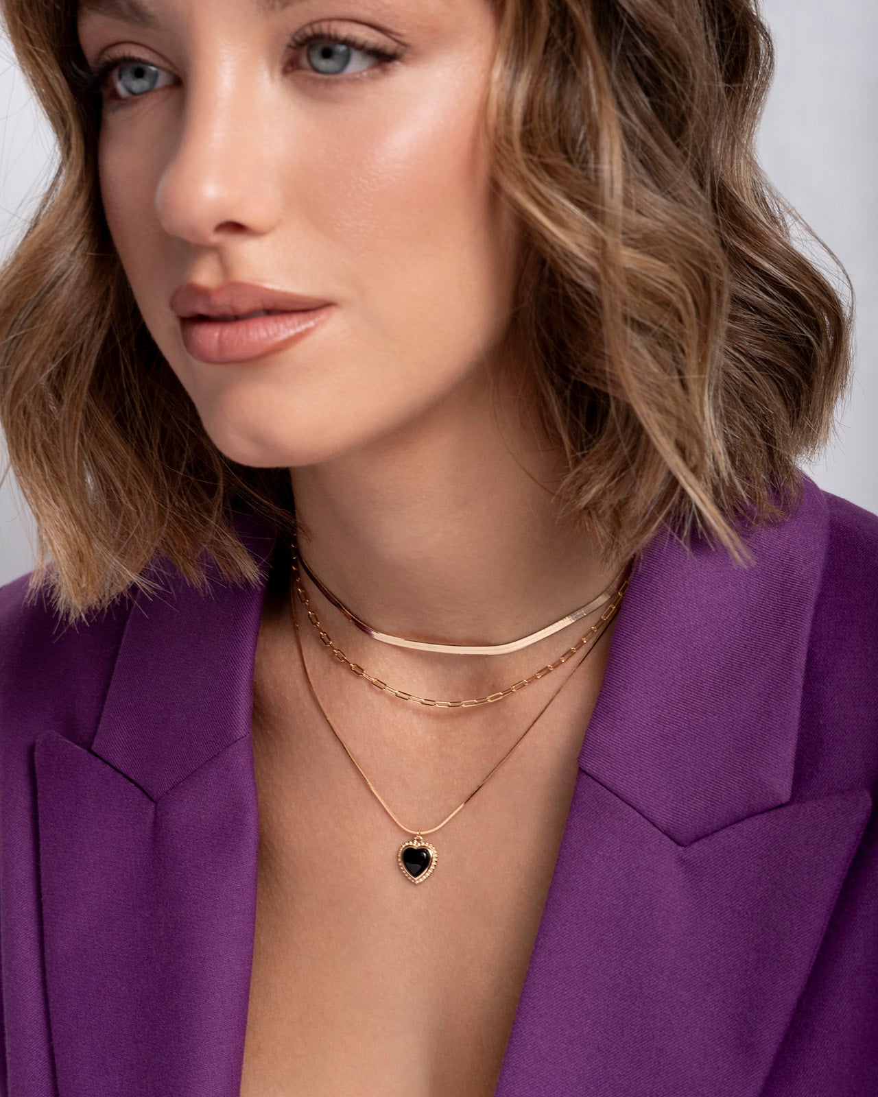 Collana Cuore Nero Agata - ÉCLAT GIOIELLI