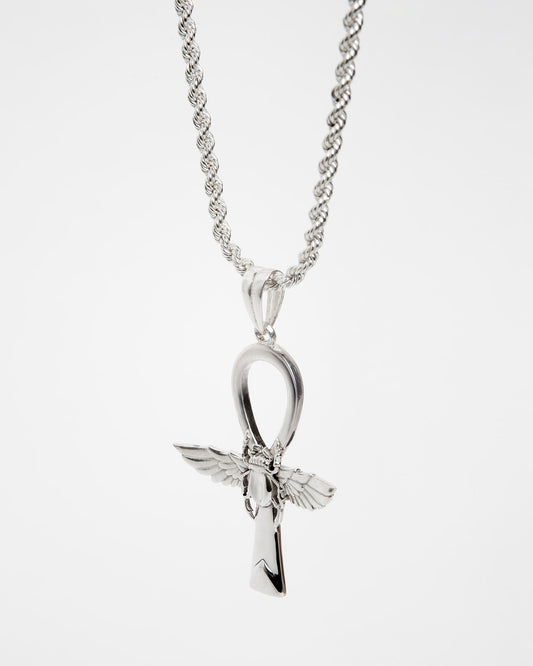 Ciondolo Guardiano Ankh Alato in Argento 925 Éclat gioielli