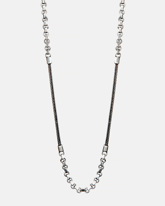 Collana Argento 925 Uomo Maglia Mista Catena e Serpente | Éclat Gioielli