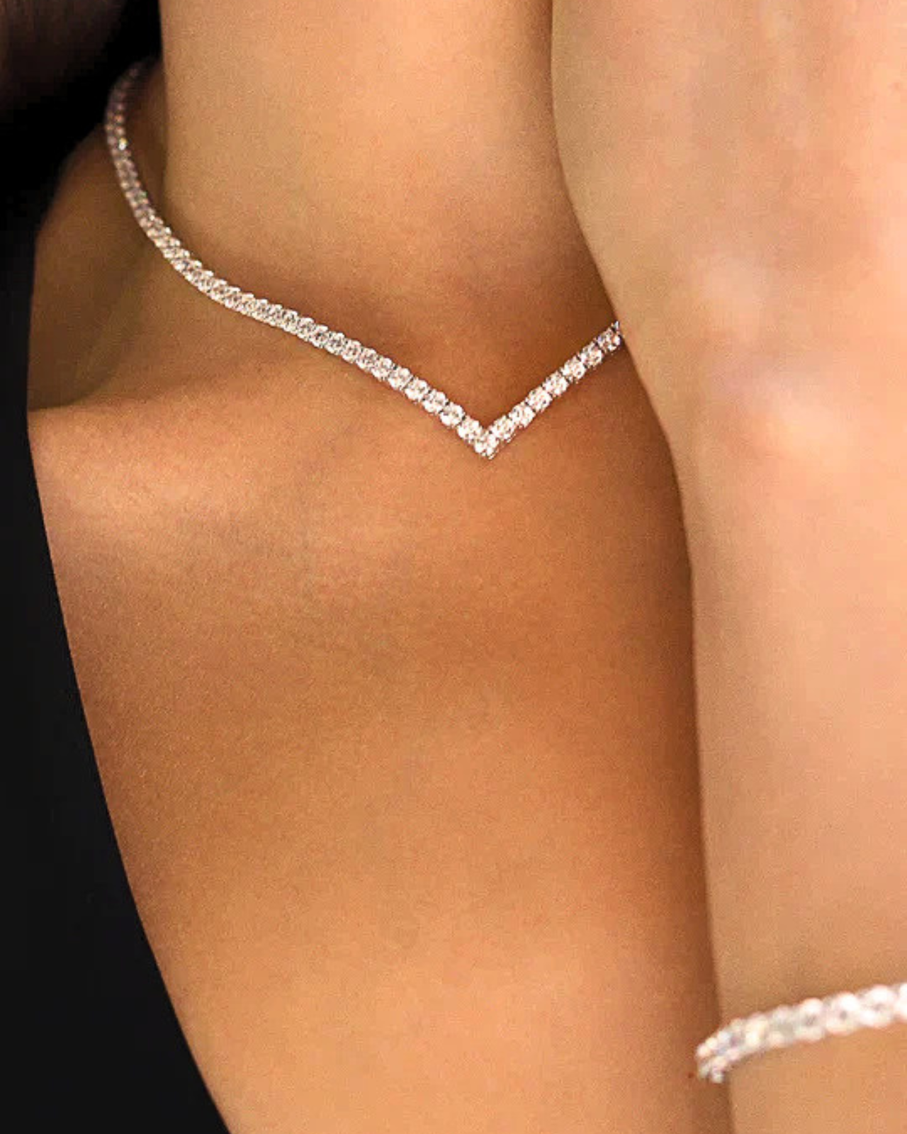 Collana Tennis a V in Argento 925 con Zirconi 3 mm– ÉCLAT
