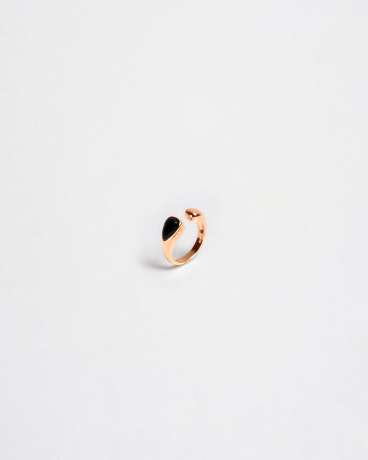 Anello goccia in agata nera - ÉCLAT GIOIELLI