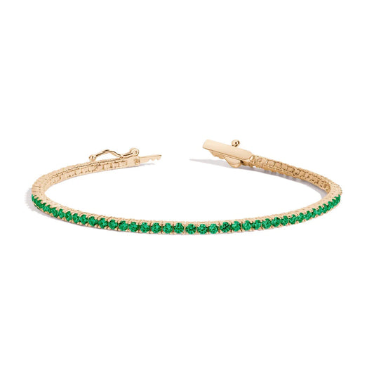bracciale tennis verde smeraldo 3mm firmato eclat gioielli