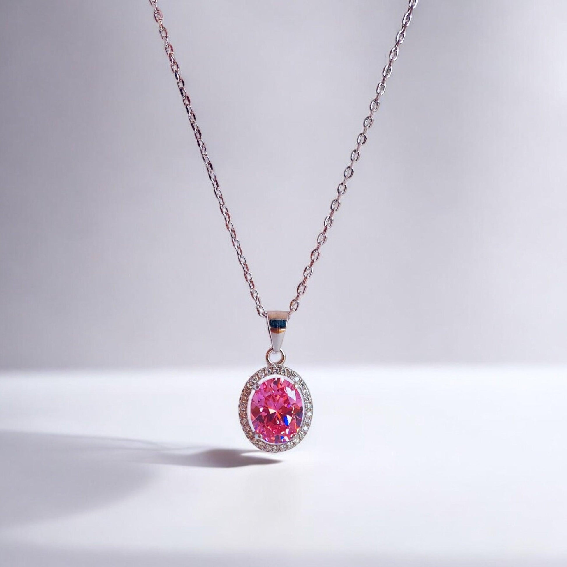 Collana Donna In Argento 925 Con Zirconi Bianchi E Rosa - ÉCLAT GIOIELLI