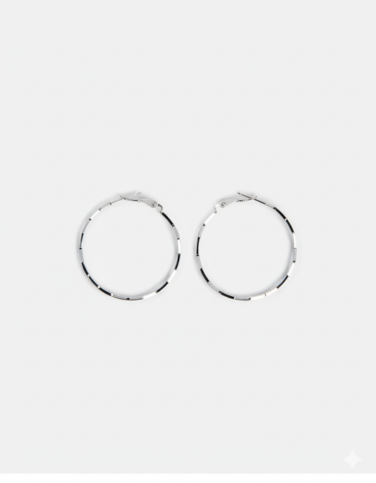 Orecchini Cerchio Grandi Sfaccettati in argento 925 Placcati Oro Sfaccettati