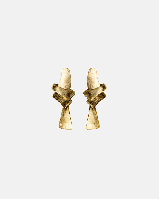 orecchini oro placcati 18k design scultoreo nodo astratto eclat gioielli