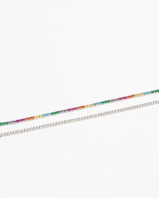 Bracciale tennis arcobaleno luce 3mm - ÉCLAT GIOIELLI