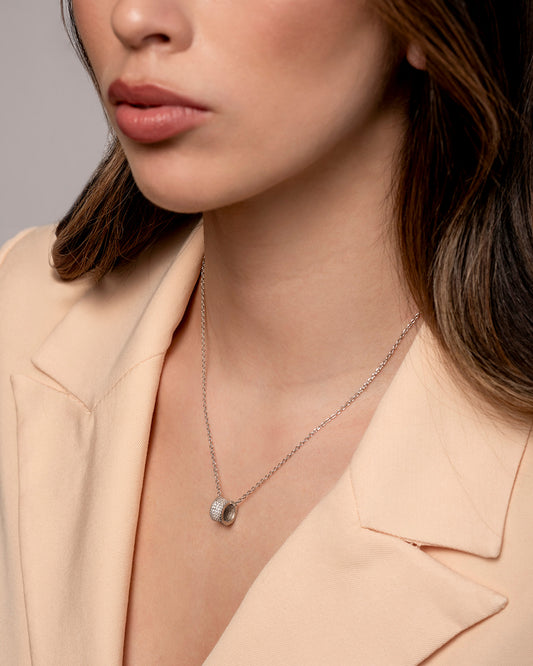 Collana Sofi in argento 925 con ciondolo pavé | ÉCLAT Gioielli - ÉCLAT GIOIELLI