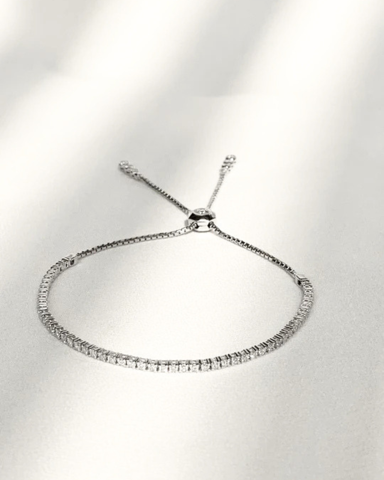 Bracciale tennis regolabile argento 925 