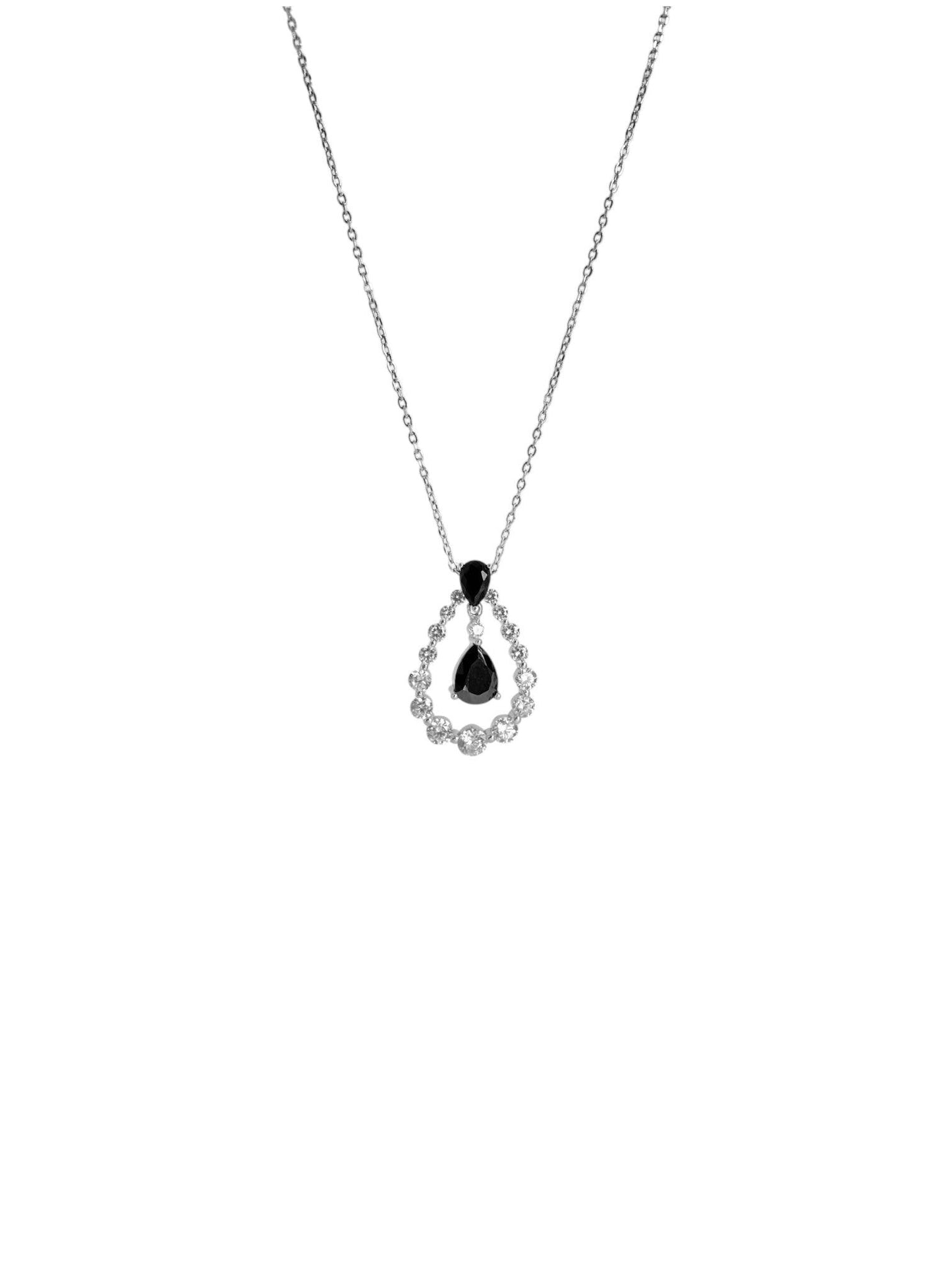 collana donna in argento 925 con zirconi neri - ÉCLAT GIOIELLI