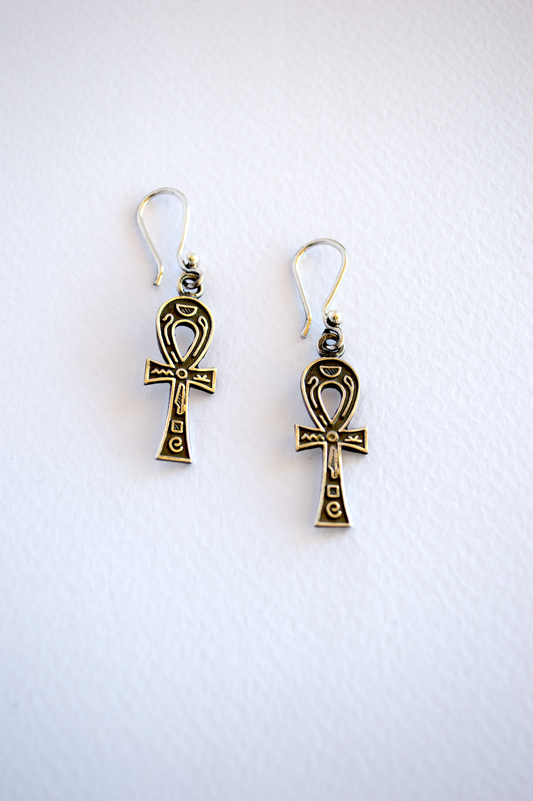 Orecchini Ankh in Argento | La Chiave della Vita di Siwa