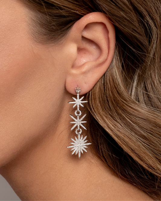 Orecchini Stella in Argento 925 con Zirconi - ÉCLAT GIOIELLI