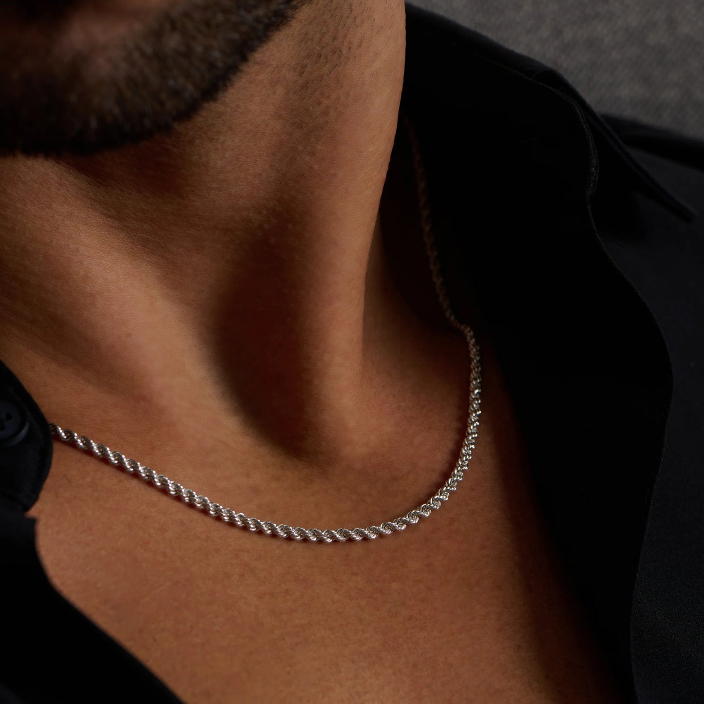 collana corda in argento 925 da uomo 